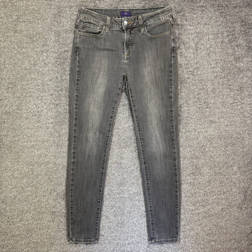 NYDJ Super Skinny Jeans Womens 4 Black Gray Wash Lift Tuck Technology Denim
